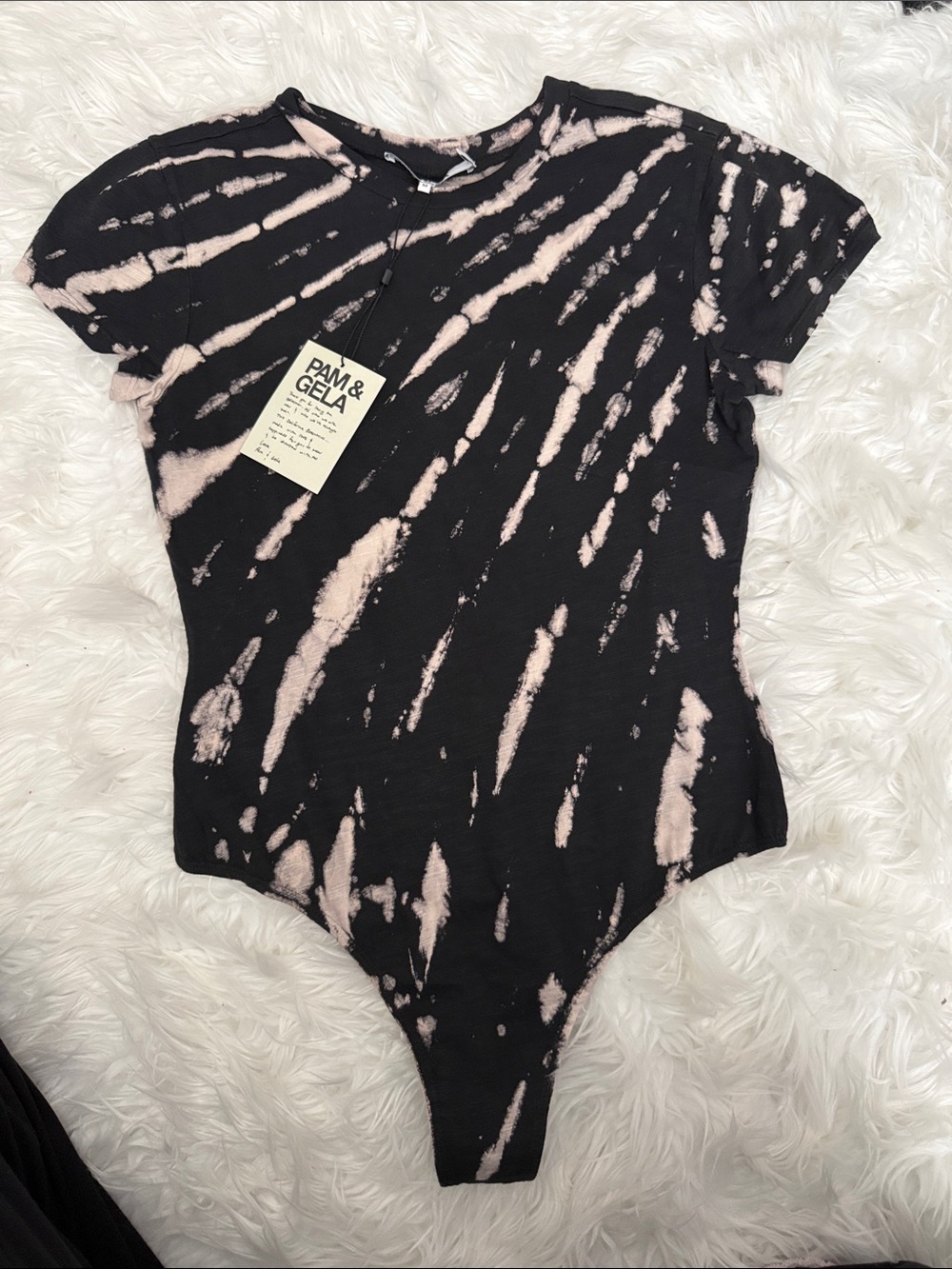Pam & Gela Black with Blush Tie-Dye Kids One-Piece Bodysuit Medium